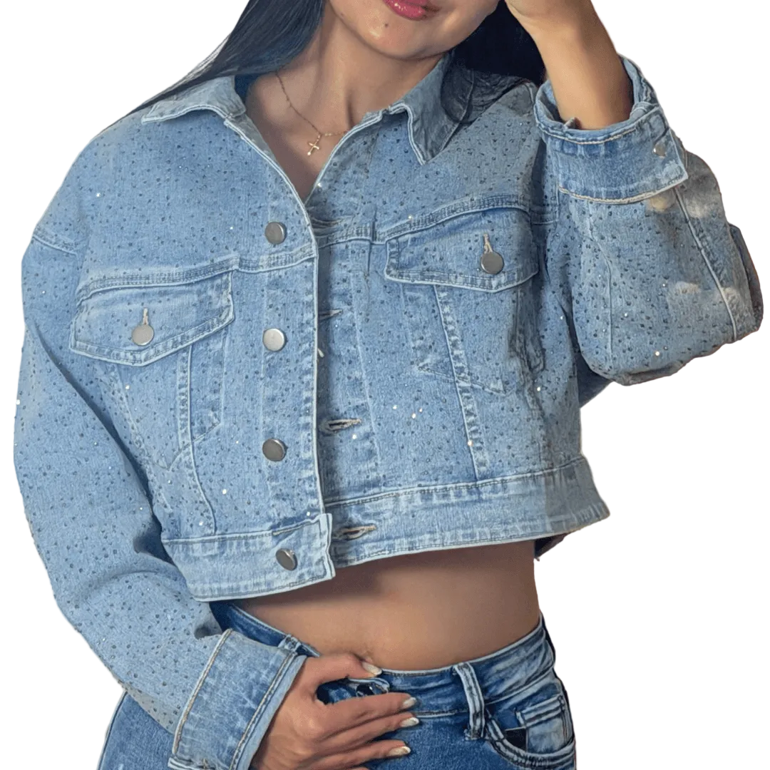 CHAQUETA JEANS PIEDRAS