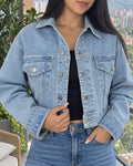 Chaqueta denim con pedrería