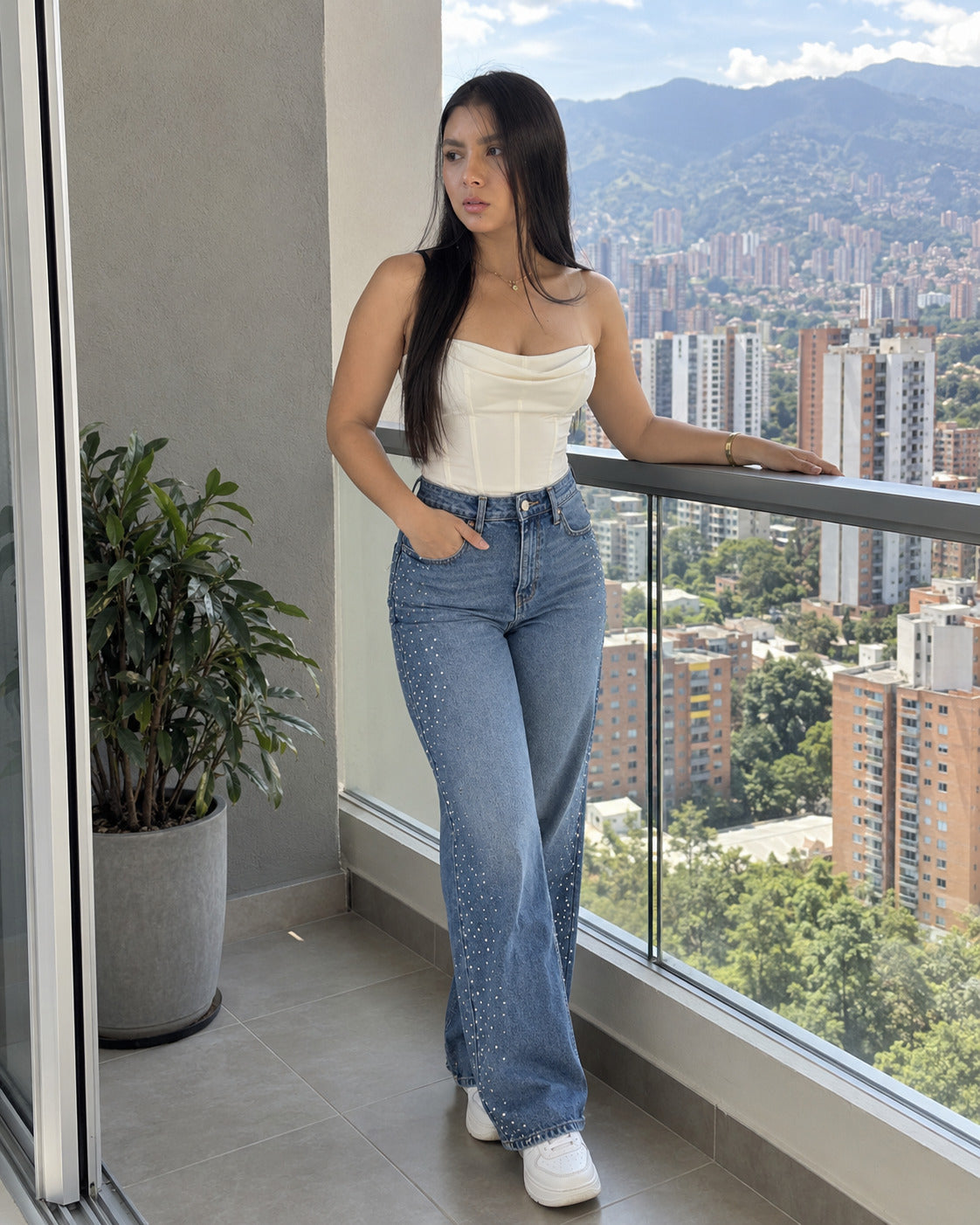 Jean clásico con brillos
