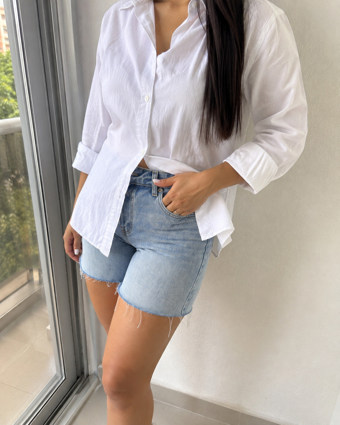 Short denim claro